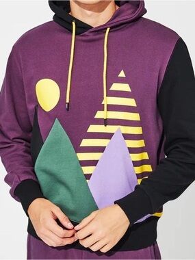 WeSC  Mountain Peak Hoodie in dark purple/black